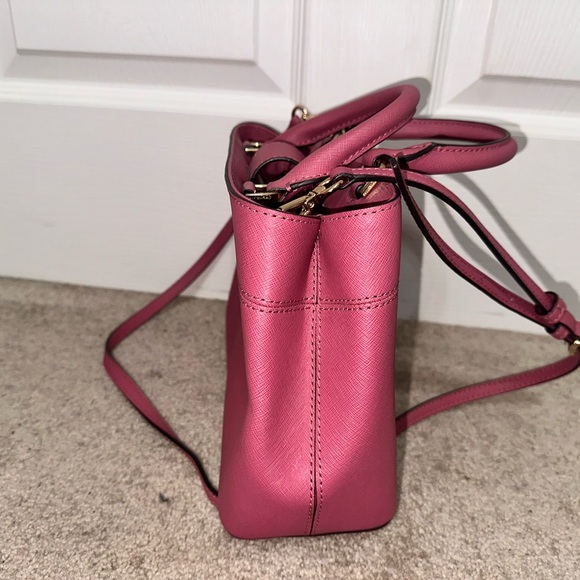 Michael Kors Hailee Saffiano Leather Extra Small XS Satchel Crossbody Tulip Used - Picture 4 of 6